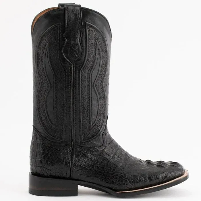 Ferinni Boot - Mens Dress Cowboy Boot - Ferrini Men's Dakota Hornback Caiman Western Boots - Square Toe Handcrafted Black in Black sold by Alberto Nardoni product image thumbnail 5