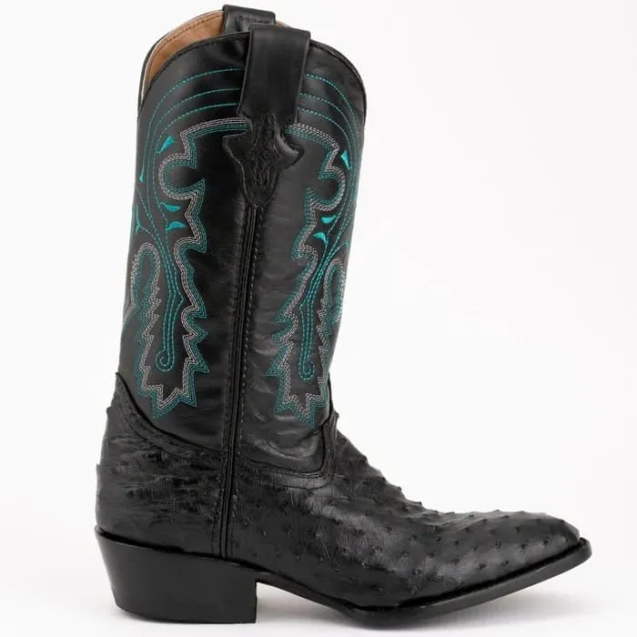 Ferinni Boot - Mens Dress Cowboy Boot - Ferrini Men's Colt Full Quill Ostrich Boots Handcrafted - Black in Black sold by Alberto Nardoni product image thumbnail 3