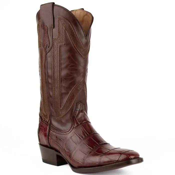 Ferinni Boot - Mens Dress Cowboy Boot - Ferrini Men's Stallion Alligator Boots French Toe Handcrafted Chocolate in Chocolate sold by Alberto Nardoni