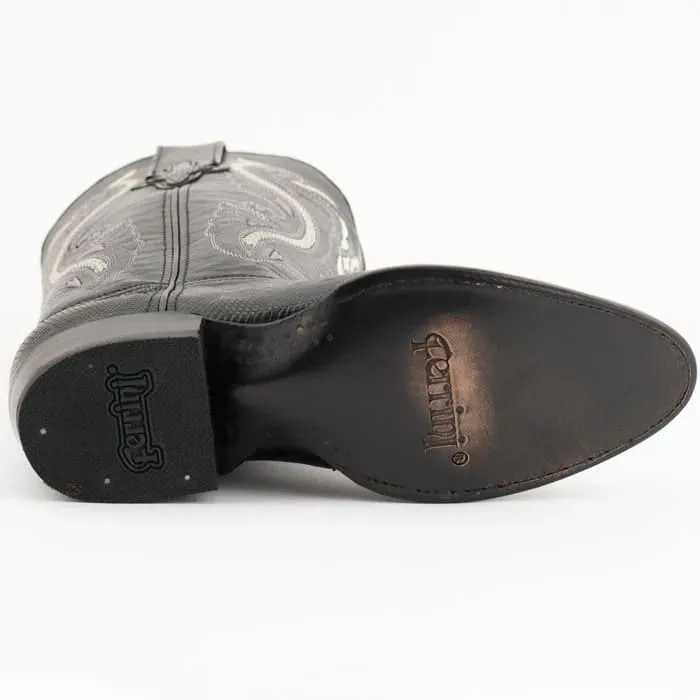 Ferinni Boot - Mens Dress Cowboy Boot - Ferrini Men's Taylor Lizard Round Toe Handcrafted - Black in Black sold by Alberto Nardoni product image thumbnail 5