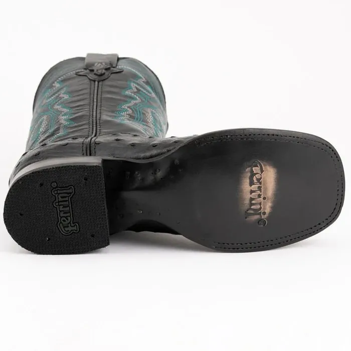 Ferinni Boot - Mens Dress Cowboy Boot - Ferrini Men's Colt Full Quill Ostrich Square Toe Boots Handcrafted - Black sold by Alberto Nardoni product image thumbnail 5