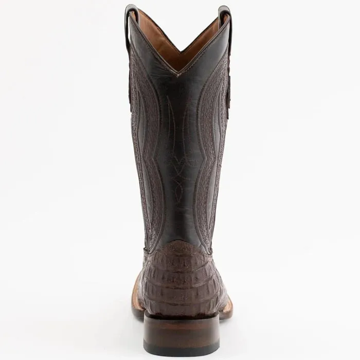 Ferinni Boot - Mens Dress Cowboy Boot - Ferrini Men's Dakota Hornback Caiman Boots - Square Toe Handcrafted Brown sold by Alberto Nardoni product image thumbnail 3