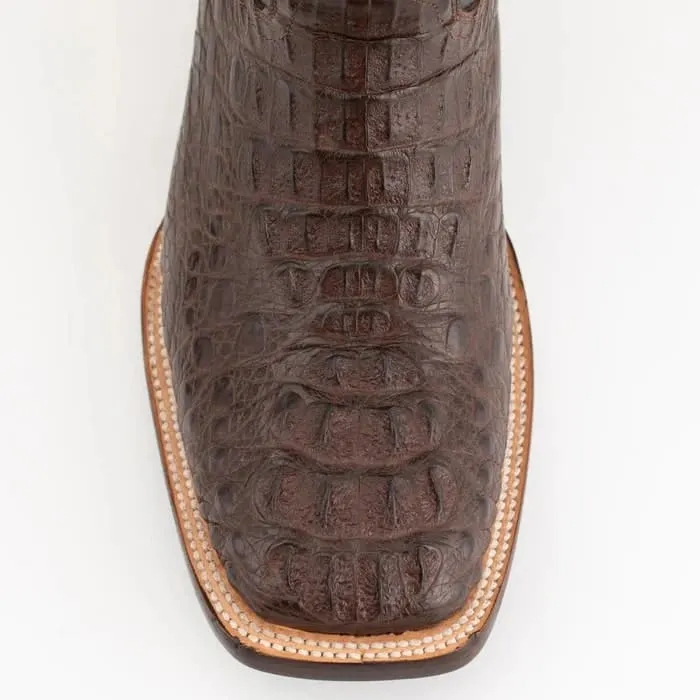 Ferinni Boot - Mens Dress Cowboy Boot - Ferrini Men's Dakota Hornback Caiman Boots - Square Toe Handcrafted Brown sold by Alberto Nardoni product image thumbnail 4