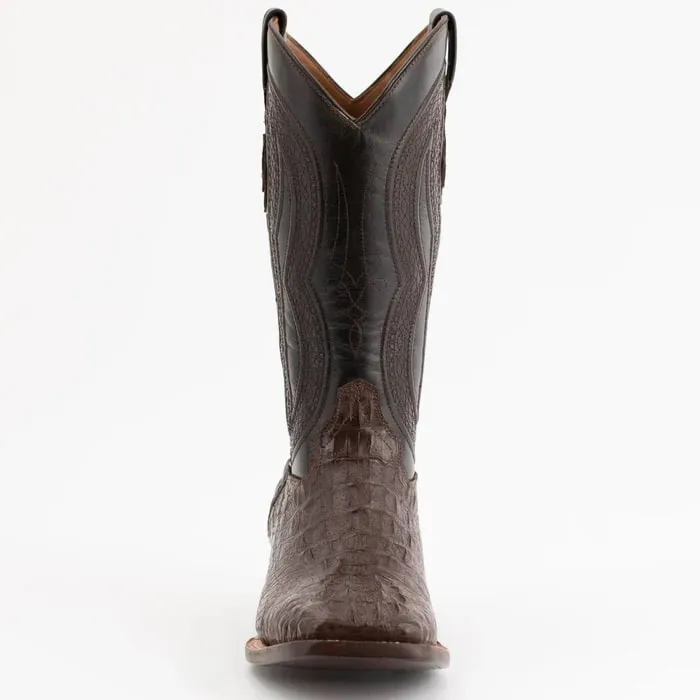 Ferinni Boot - Mens Dress Cowboy Boot - Ferrini Men's Dakota Hornback Caiman Boots - Square Toe Handcrafted Brown sold by Alberto Nardoni product image thumbnail 2