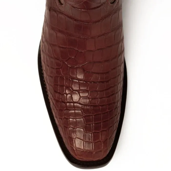 Ferinni Boot - Mens Dress Cowboy Boot - Ferrini Men's Stallion Alligator Belly Boots Narrow Square Toe Handcrafted Cognac sold by Alberto Nardoni product image thumbnail 3