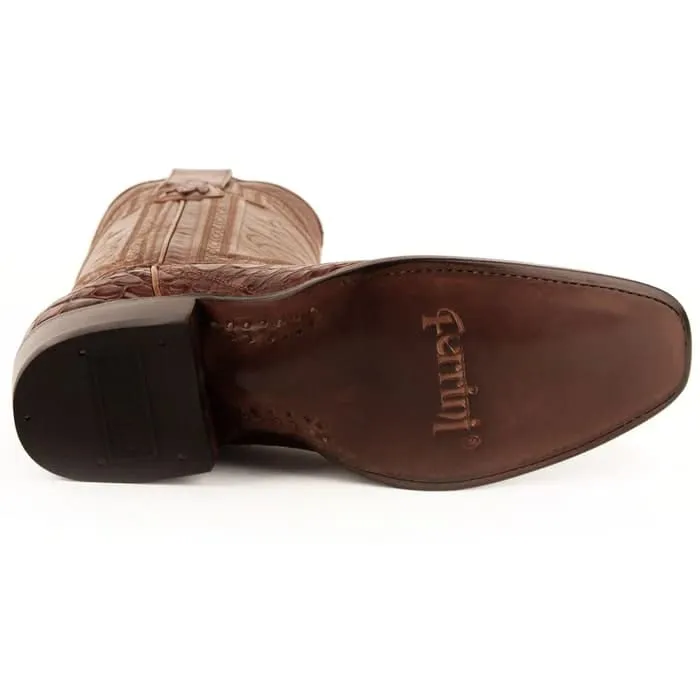 Ferinni Boot - Mens Dress Cowboy Boot - Ferrini Men's Stallion Alligator Belly Boots Narrow Square Toe Handcrafted Cognac sold by Alberto Nardoni product image thumbnail 5