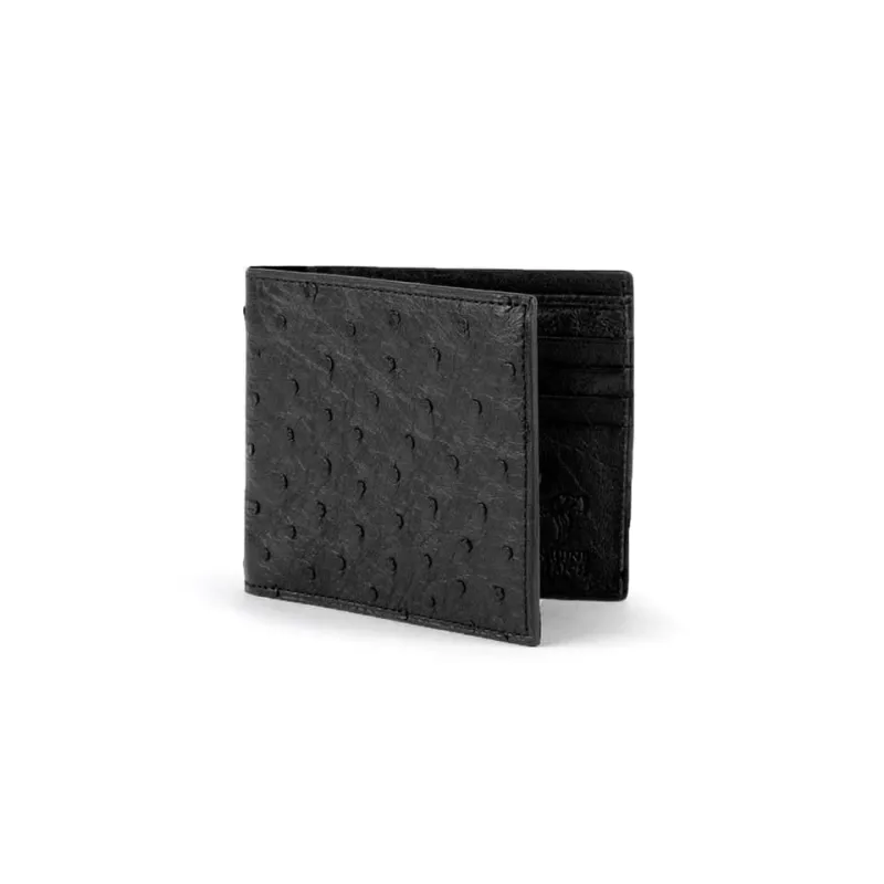 Ferrini Full Quill Ostrich Billfold Black sold by Alberto Nardoni