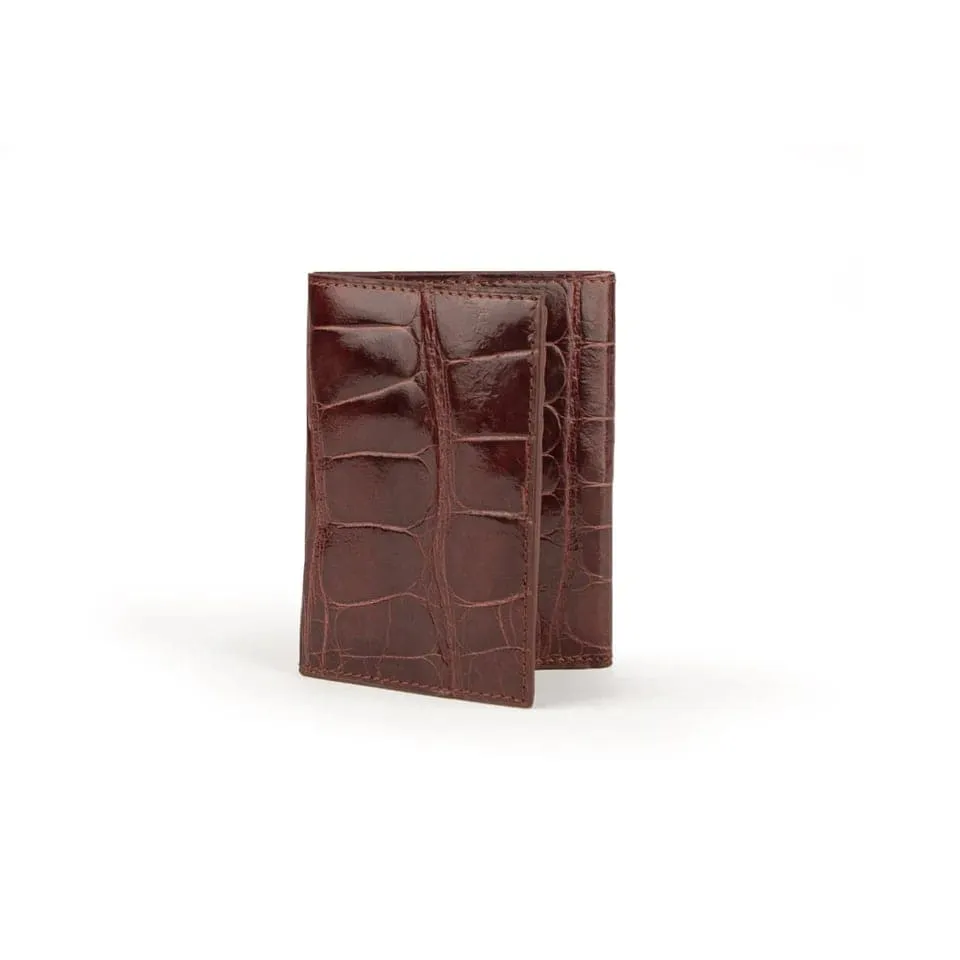 Ferrini Alligator Trifold Wallet Cognac sold by Alberto Nardoni
