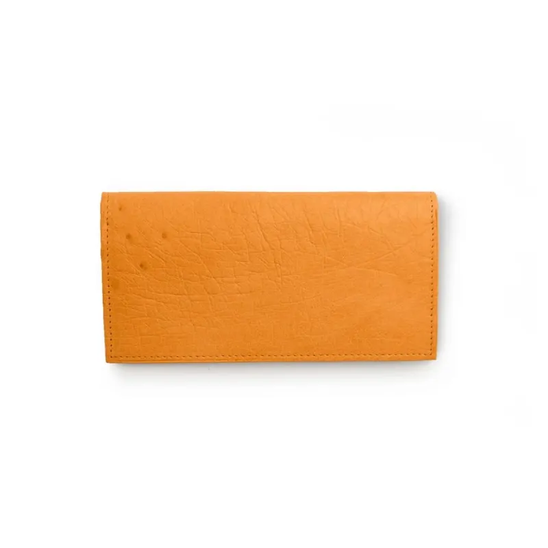 Ferrini Smooth Ostrich Checkbook Buttercup sold by Alberto Nardoni