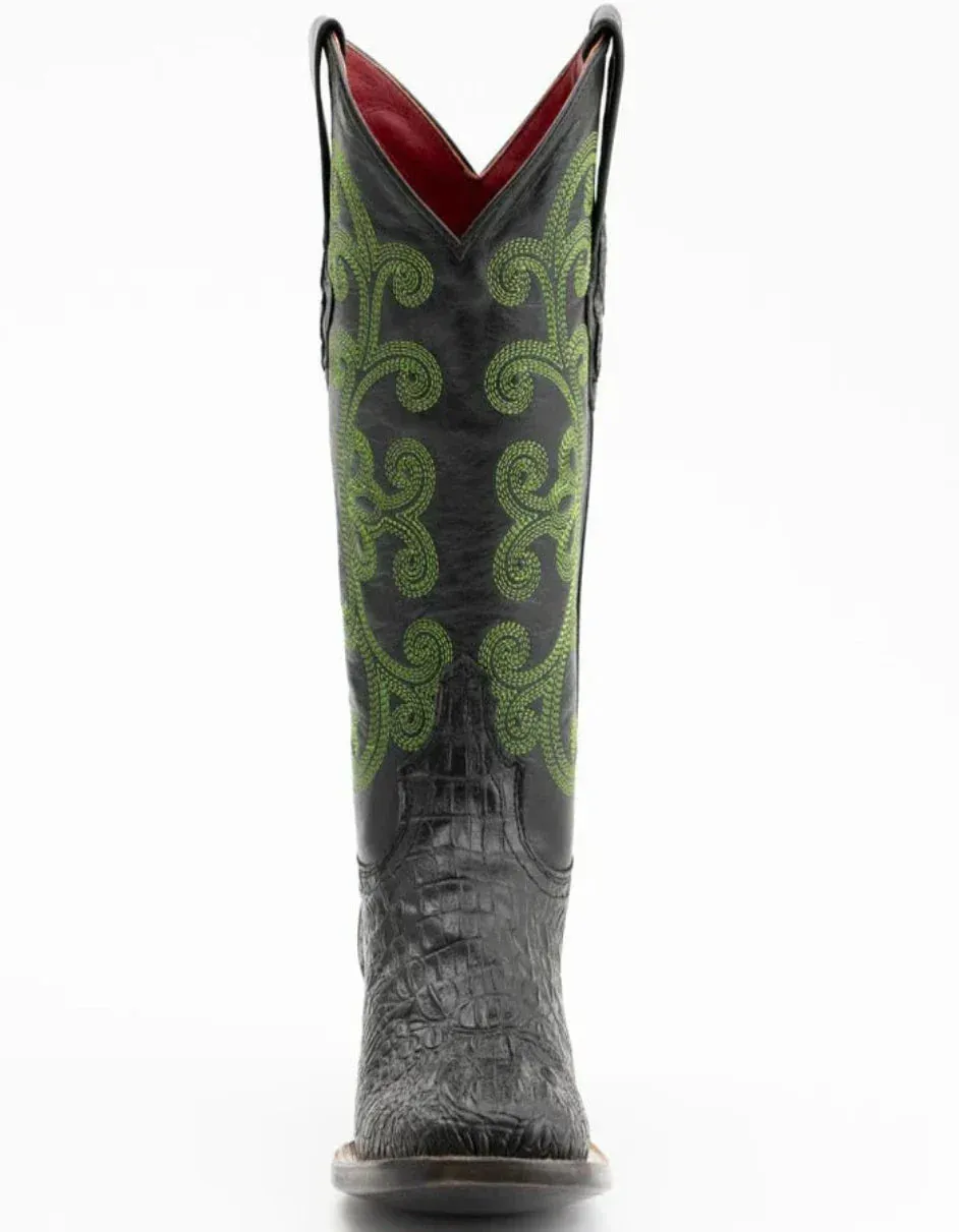Ferrini Women's Stampede Square Toe Boots Crocodile Print - Black Boots sold by Alberto Nardoni product image thumbnail 5