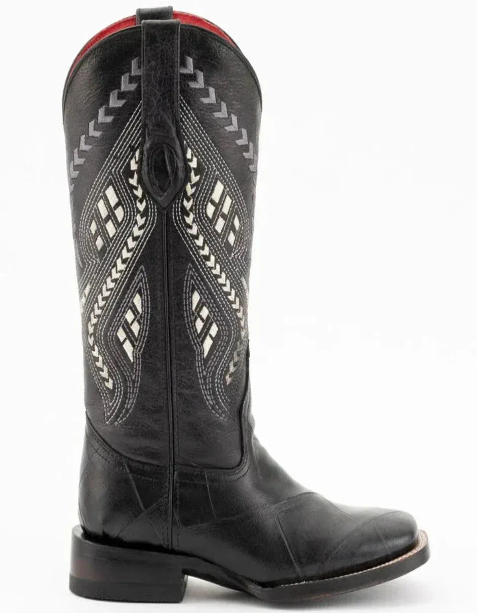 Ferrini Women's Jesse Square Toe Boots Alligator Print - Black sold by Alberto Nardoni product image thumbnail 3