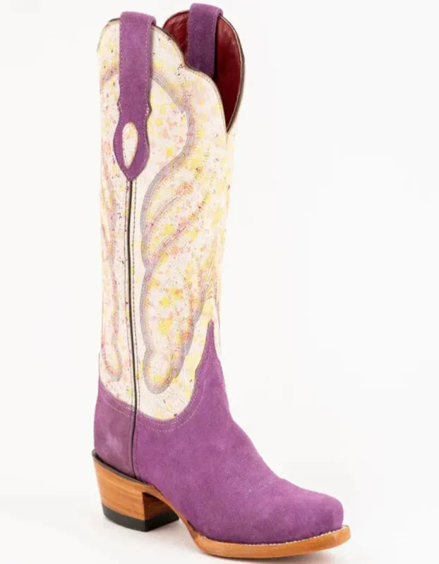 Ferrini Women's Candy Snip Toe Boots Handcrafted - Purple/Cream 8366148 sold by Alberto Nardoni