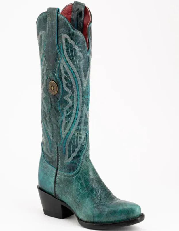 Ferrini Women's Twilight Snip Toe Boots Handcrafted - Teal 8106143 sold by Alberto Nardoni