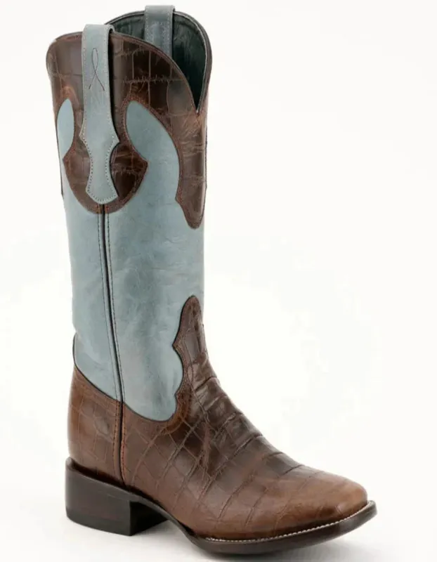 Ferrini Mustang Men's Print Alligator Boots Handcrafted Brown 4079310 sold by Alberto Nardoni