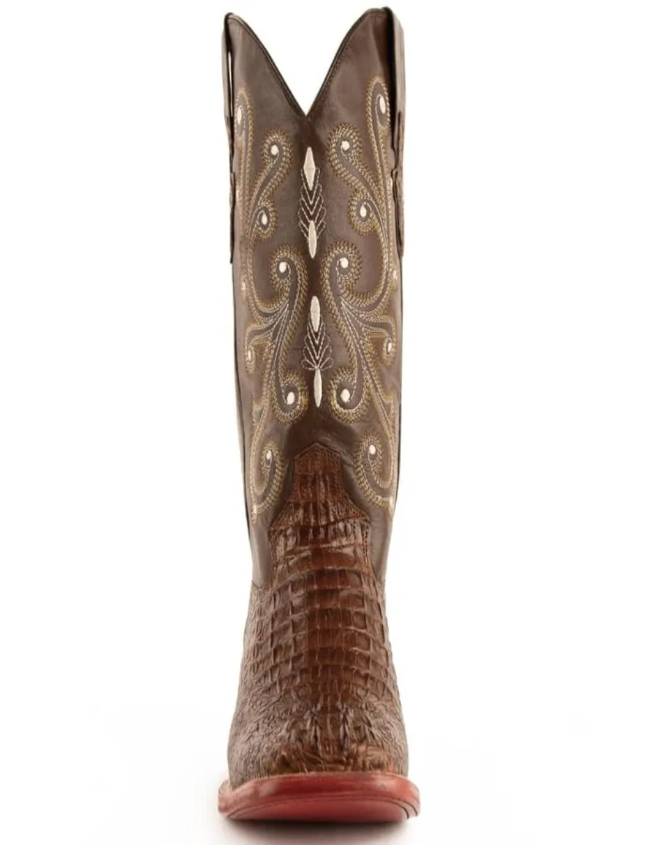 Men's Ferrini Caiman Crocodile Print Boots Handcrafted Rust sold by Alberto Nardoni product image thumbnail 5