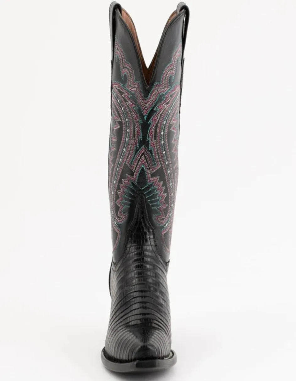 Ferrini Women's Taylor Snip Toe Genuine Lizard Boots - Black sold by Alberto Nardoni product image thumbnail 3