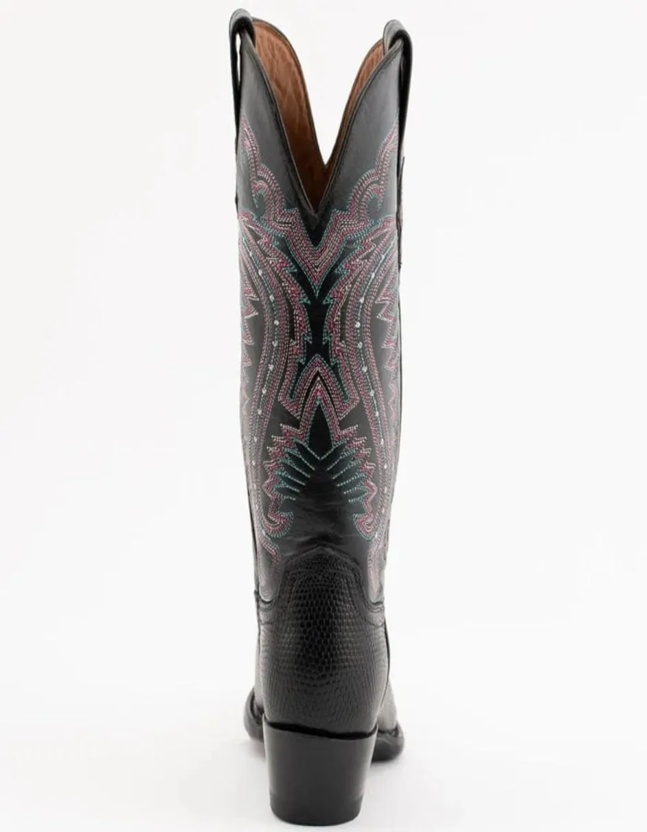 Ferrini Women's Taylor Snip Toe Genuine Lizard Boots - Black sold by Alberto Nardoni product image thumbnail 2