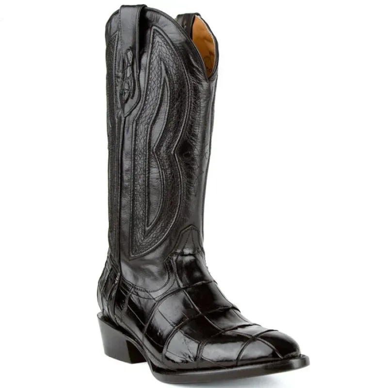 Ferrini Men's Stallion Alligator Belly Boots Round Toe Black 1071127 sold by Alberto Nardoni