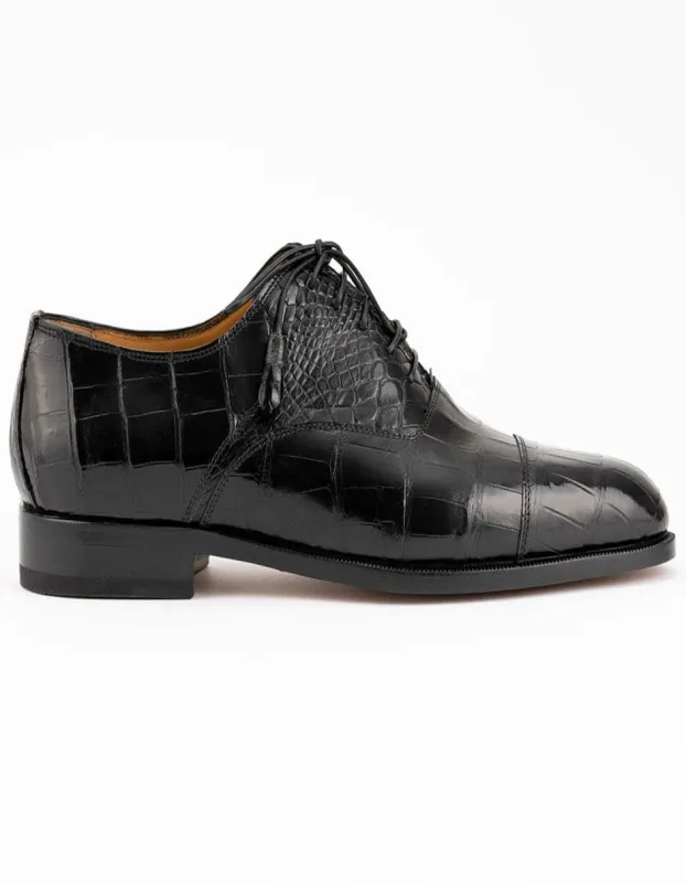 Ferrini Shoes - Mens Alligator Dress Shoe - Ferrini 4234 Alligator Cap Toe Shoes Black sold by Alberto Nardoni