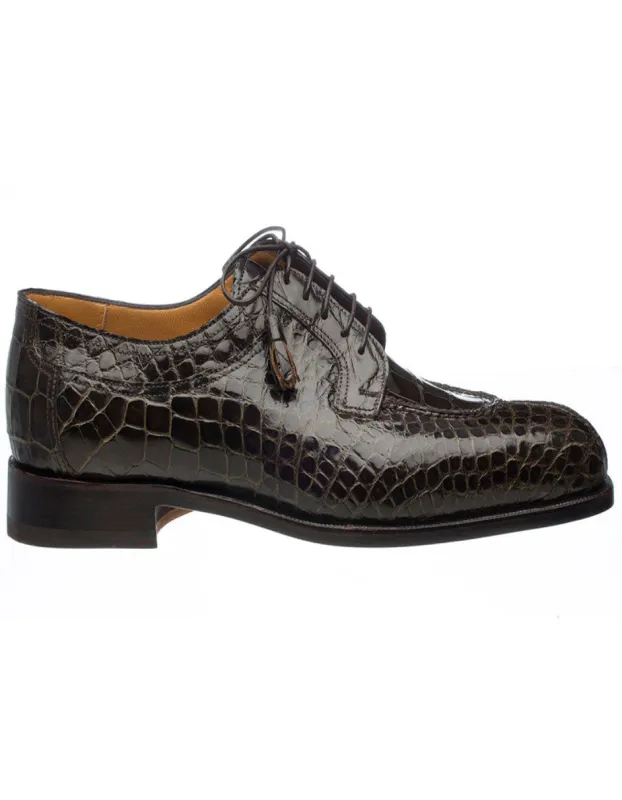 Ferrini Shoes - Mens Alligator Dress Shoe - Ferrini 3520 Belly Alligator Split Toe Shoes Olive sold by Alberto Nardoni