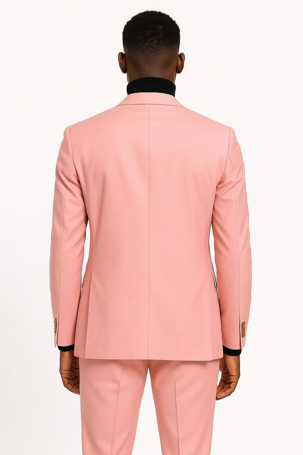 Mens Pink Double-Breasted Suit with Gold Buttons sold by Alberto Nardoni product image thumbnail 4