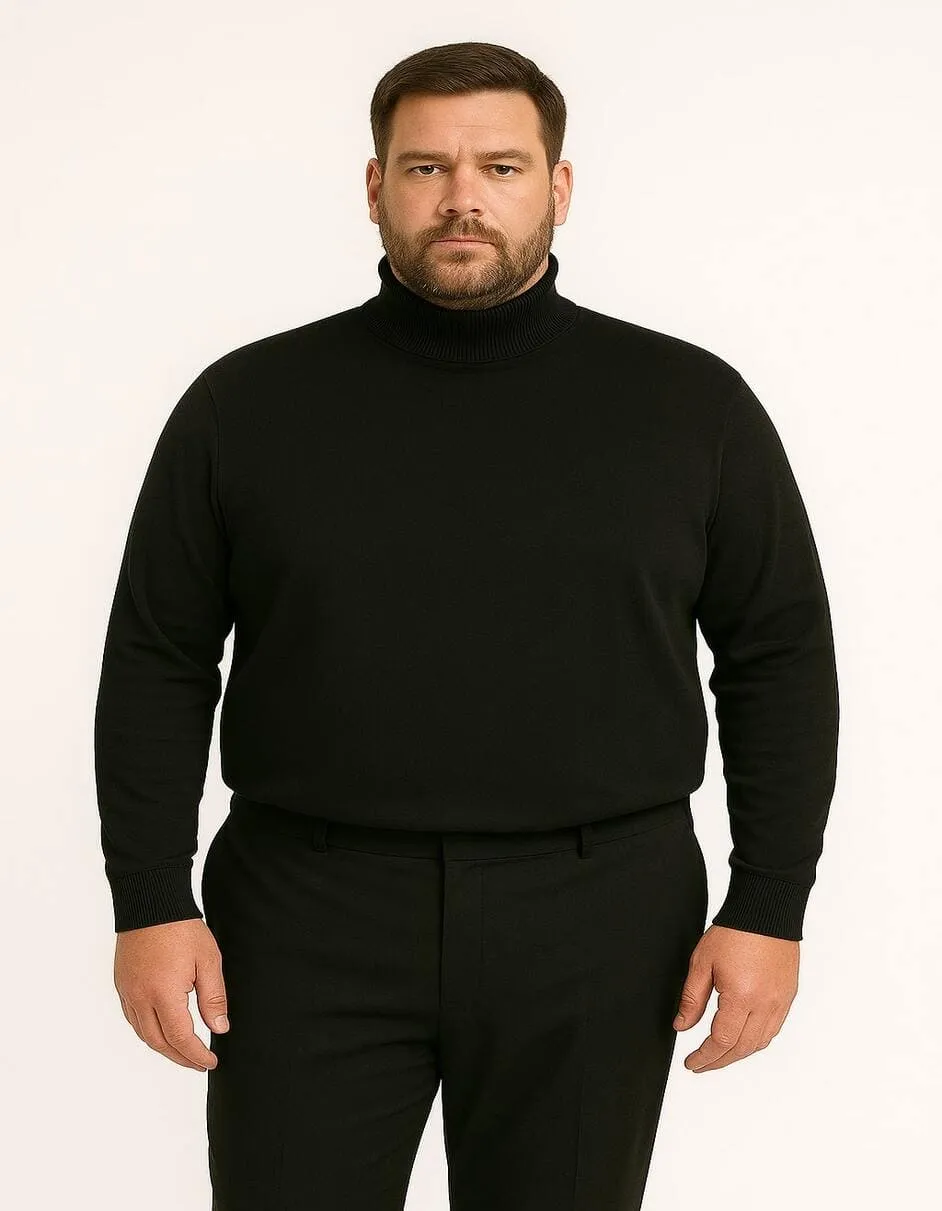 Men's Black Turtleneck Sweater – Classic Slim Fit Knit Pullover for Winter Layering sold by Alberto Nardoni product image thumbnail 3
