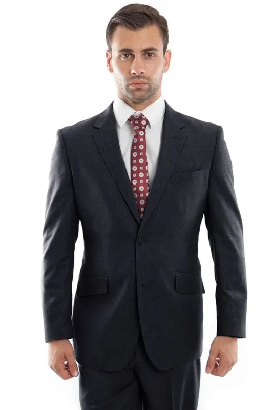"Modern Fit Men's Designer Wool Suit - Two Button, Navy Blue" sold by Alberto Nardoni