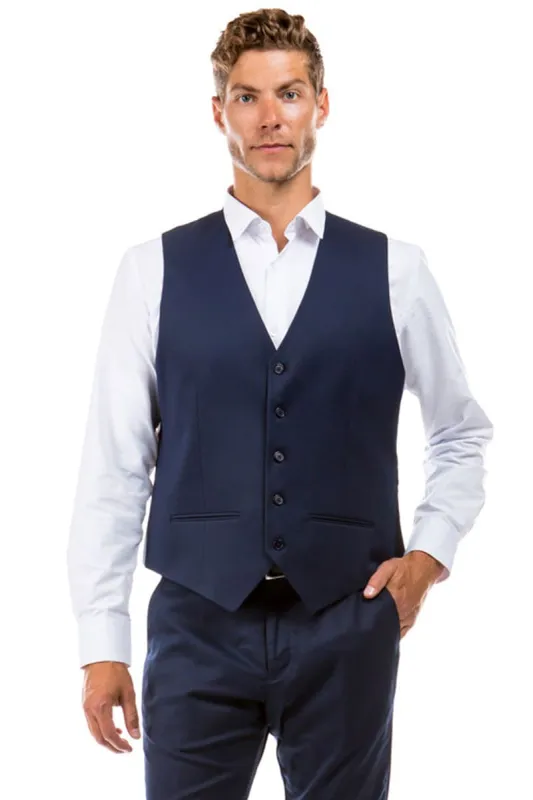 "Designer Wool Vest for Men - Navy Suit Separate" sold by Alberto Nardoni