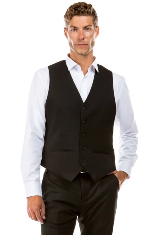 "Designer Wool Vest for Men - Black Suit Separate" sold by Alberto Nardoni