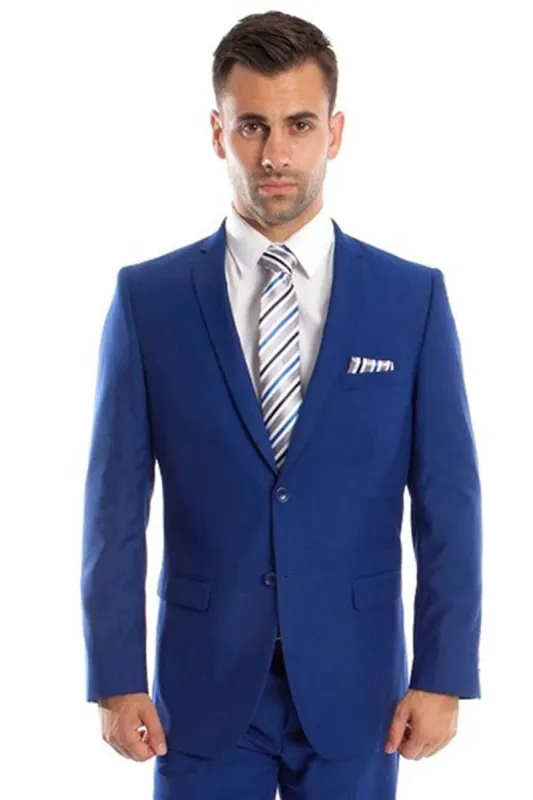 "Royal Blue Slim Fit Wedding Suit for Men - Basic 2 Button Style" sold by Alberto Nardoni