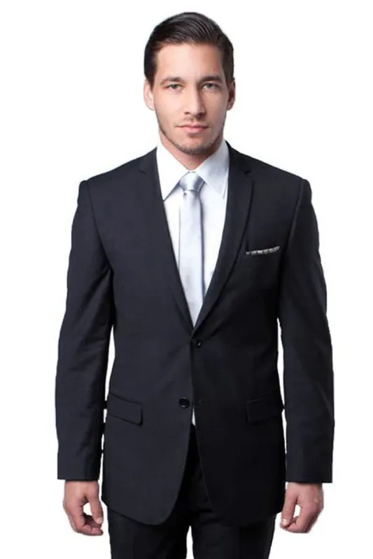 "Charcoal Grey Slim Fit Wedding Suit for Men - Basic 2 Button Style" sold by Alberto Nardoni
