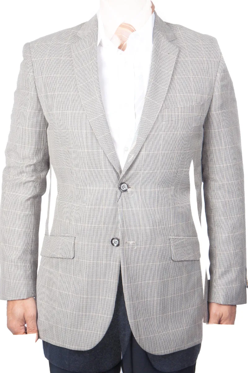 "Houndstooth Plaid Sport Coat - Men's Two Button Classic in Black/White" sold by Alberto Nardoni