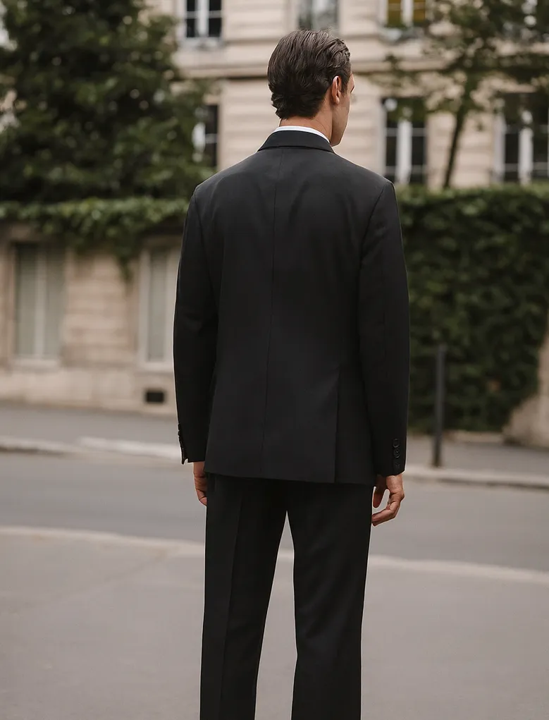 Steve Harvey Black Solid Three Piece Suit sold by Alberto Nardoni product image thumbnail 5
