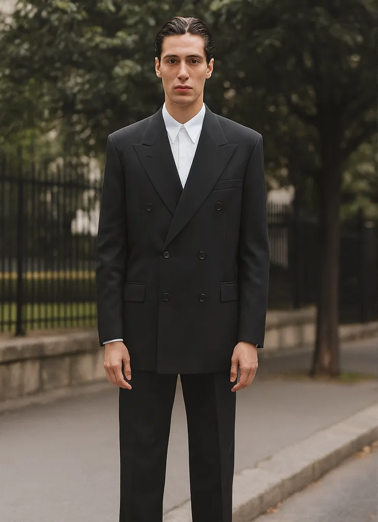 Steve Harvey Black Solid Three Piece Suit sold by Alberto Nardoni product image thumbnail 4