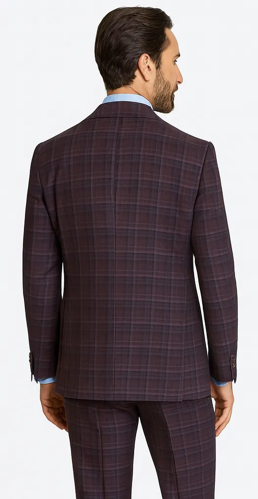 Steve Harvey Suits - Purple Suit - Designer Brand Suit No Pleated Pants Modern Fit sold by Alberto Nardoni product image thumbnail 2