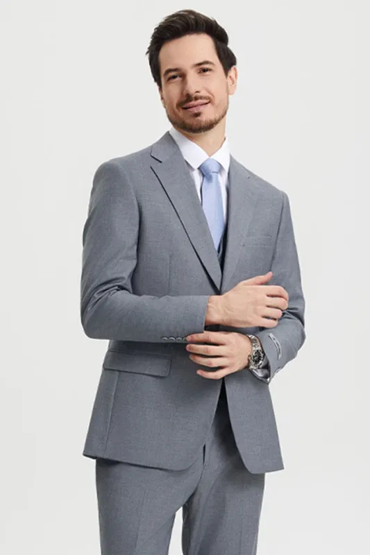 "Mens Stacy Adams Suit - Stacy Adams Suit Men's Designer Two Button Vested Suit in Grey" sold by Alberto Nardoni