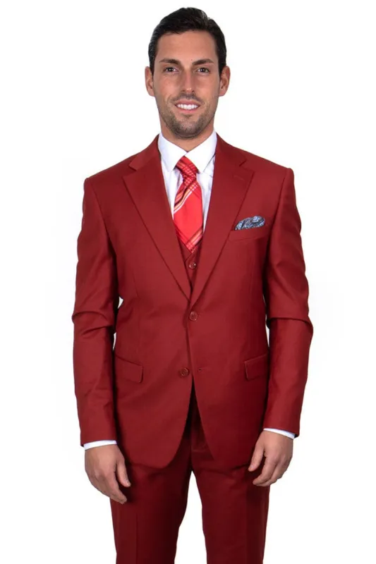 "Mens Stacy Adams Suit - Stacy Adams Suit Men's Two Button Vested Basic Suit in Brick" sold by Alberto Nardoni