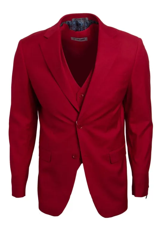 "Mens Stacy Adams Suit - Stacy Adams Suit Men's Two Button Vested Basic Suit in Red" sold by Alberto Nardoni