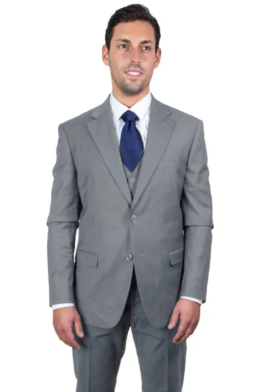 "Mens Stacy Adams Suit - Stacy Adams Suit Men's Two Button Vested Basic Suit - Medium Grey" sold by Alberto Nardoni