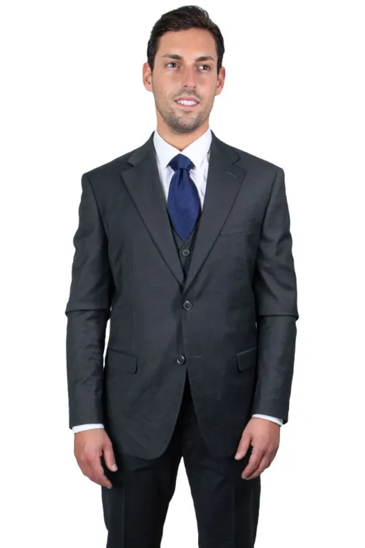 "Mens Stacy Adams Suit - Stacy Adams  Suit Men's Charcoal Grey Two Button Vested Suit" sold by Alberto Nardoni