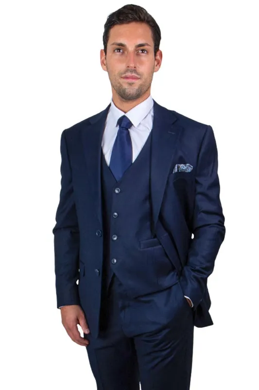 "Mens Stacy Adams Suit -Stacy Adams Suit Men's Two Button Vested Basic Suit in Navy Blue" sold by Alberto Nardoni