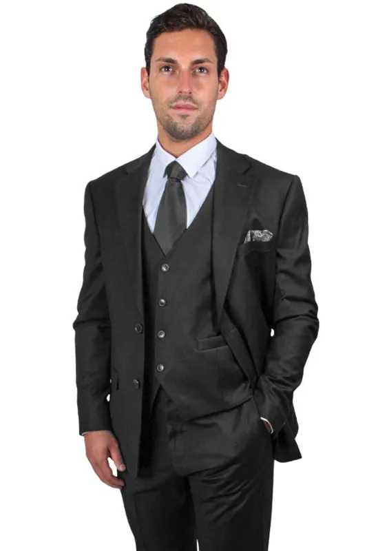 "Mens Stacy Adams Suit - Stacy Adams Suit Men's Two Button Vested Basic Suit - Black" sold by Alberto Nardoni