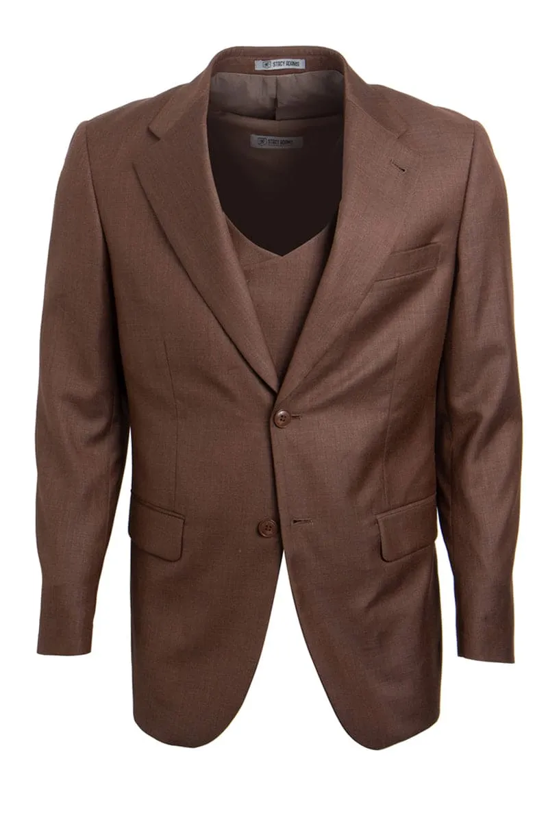 "Mens Stacy Adams Suit - Stacy Adams Suit Men's Sharkskin Suit - Two Button Vested in Cognac" sold by Alberto Nardoni