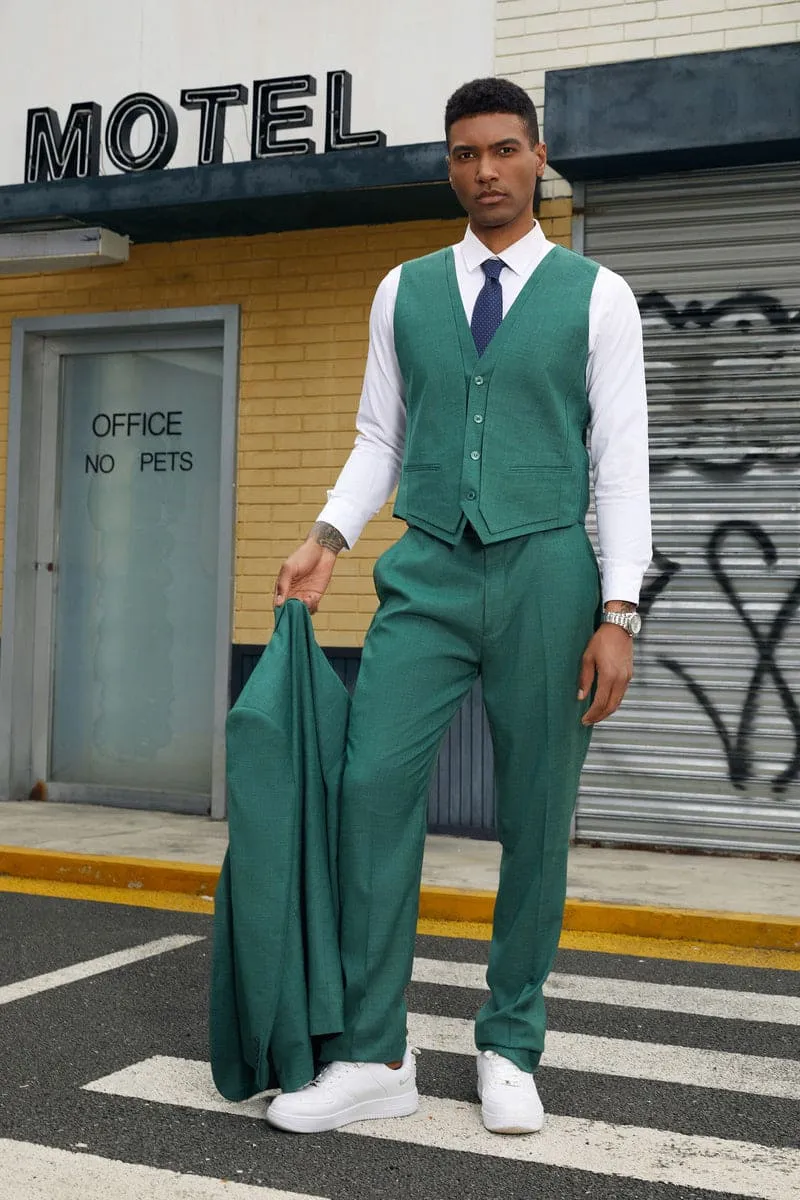 "Mens Stacy Adams Suit - Stacy Adams Suit Men's Fancy Two-Button Vested Suit in Neon Teal Green" sold by Alberto Nardoni product image thumbnail 3