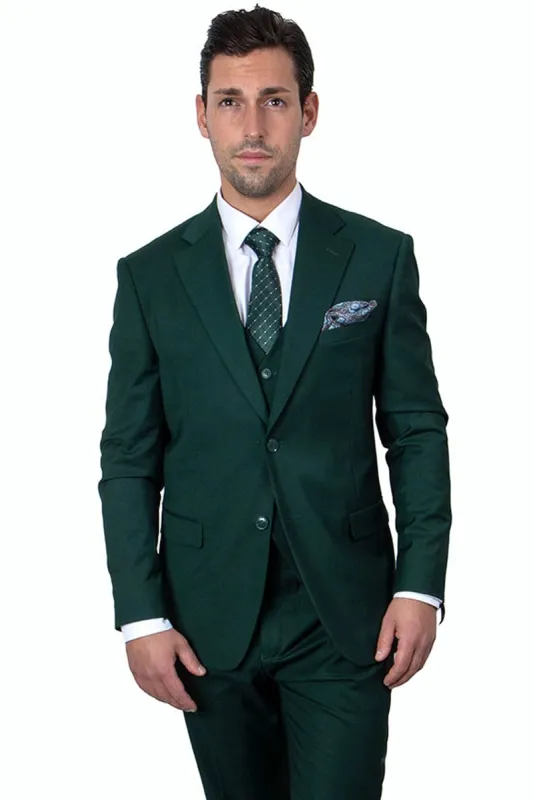 "Mens Stacy Adams Suit - Stacy Adams  Suit Men's Two Button Vested Suit in Hunter Green" sold by Alberto Nardoni