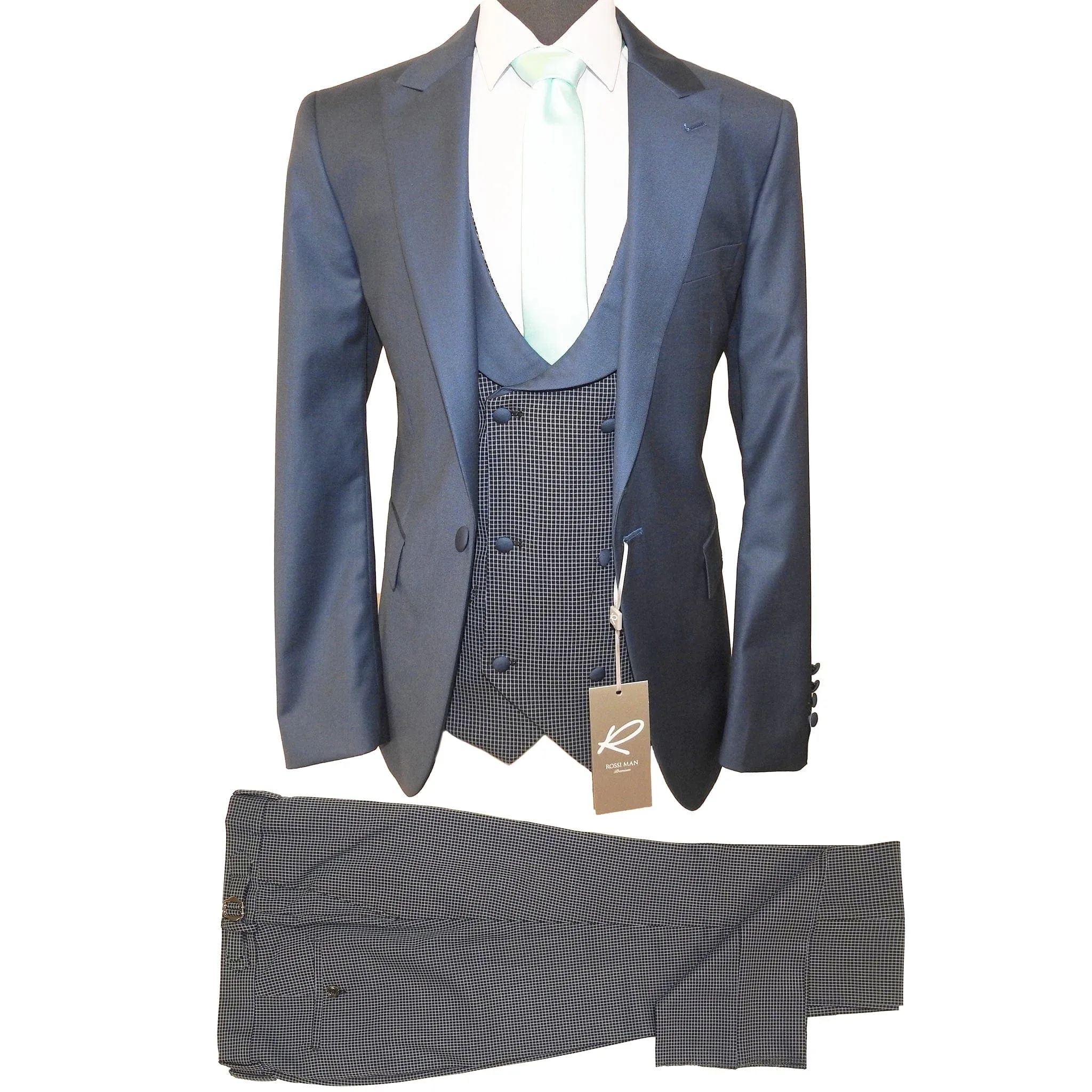 Rossiman Suits For Sale - Mens Designer Suit - Fashion Suits - Fancy Blue grey Suits sold by Alberto Nardoni product image thumbnail 3
