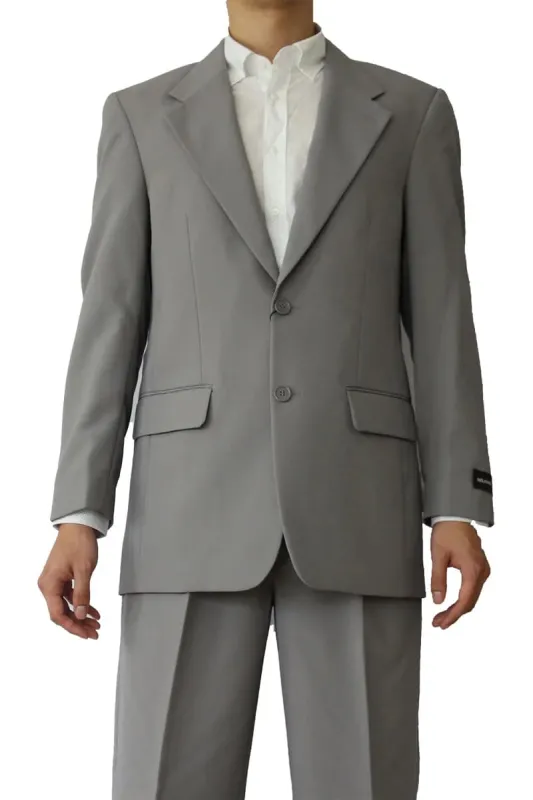 Mens 2 Button Polyester Fashion Suit in Grey sold by Alberto Nardoni