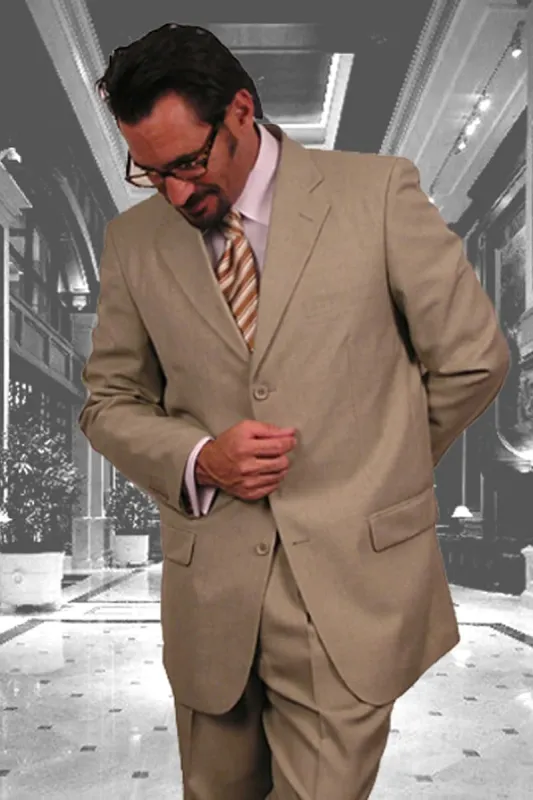 Mens Classic 3 button 2 Piece Suit in Tan sold by Alberto Nardoni