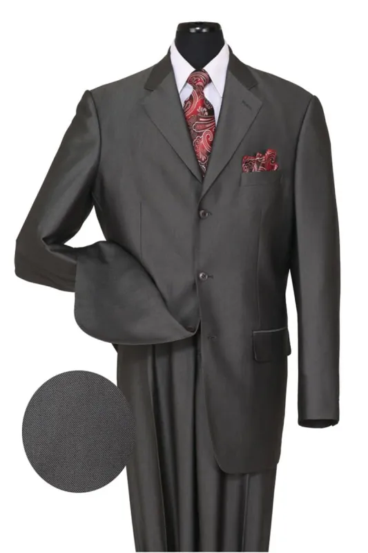 Mens 3 Button 2PC Shiny Sharkskin Suit in Black/White sold by Alberto Nardoni