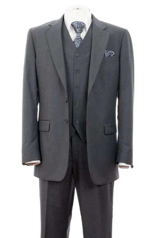 "Grey Modern Fit 2 Button Vested Suit for Men - Stylish & Contemporary" sold by Alberto Nardoni